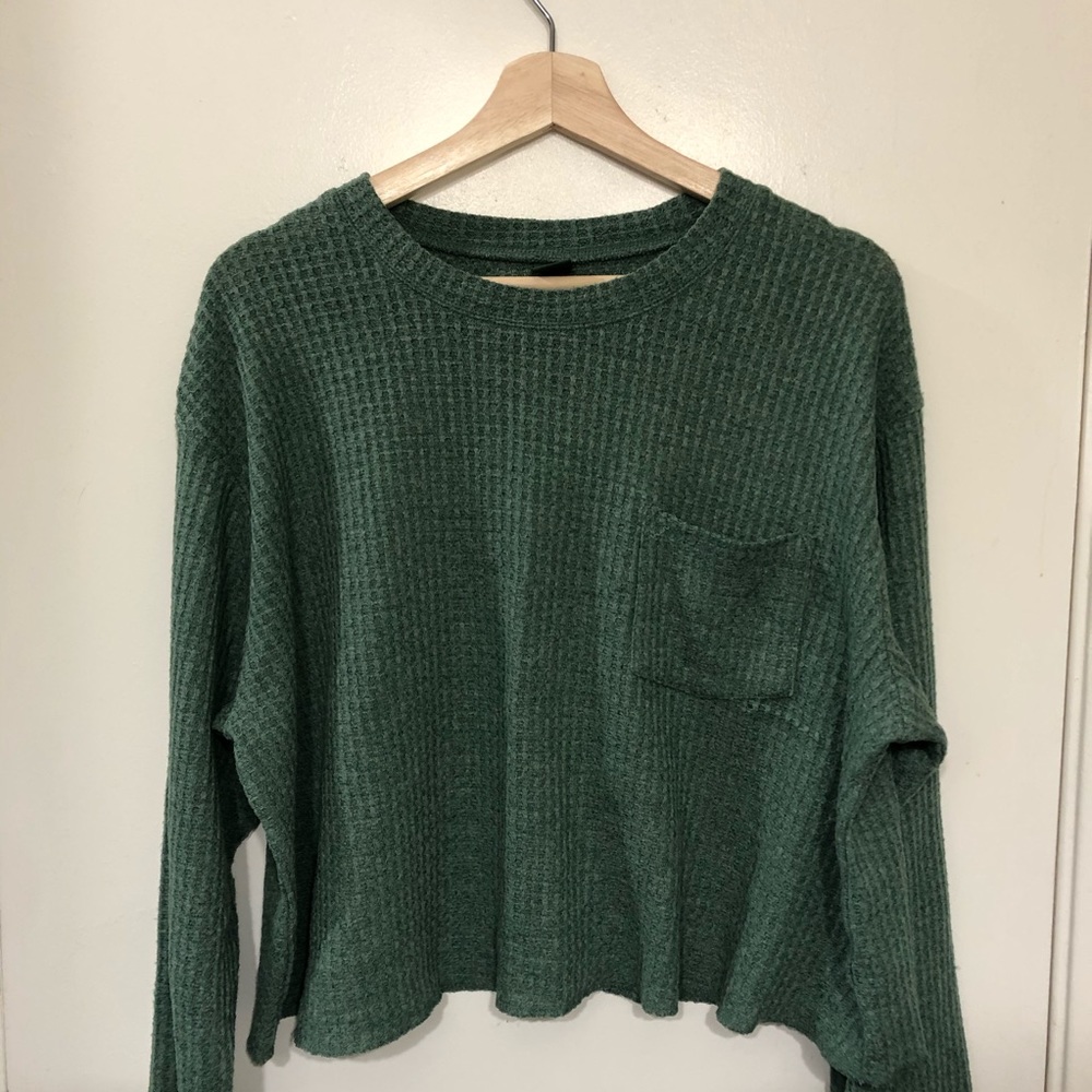 Wild Fable Green Thermal Long Sleeve Top Large